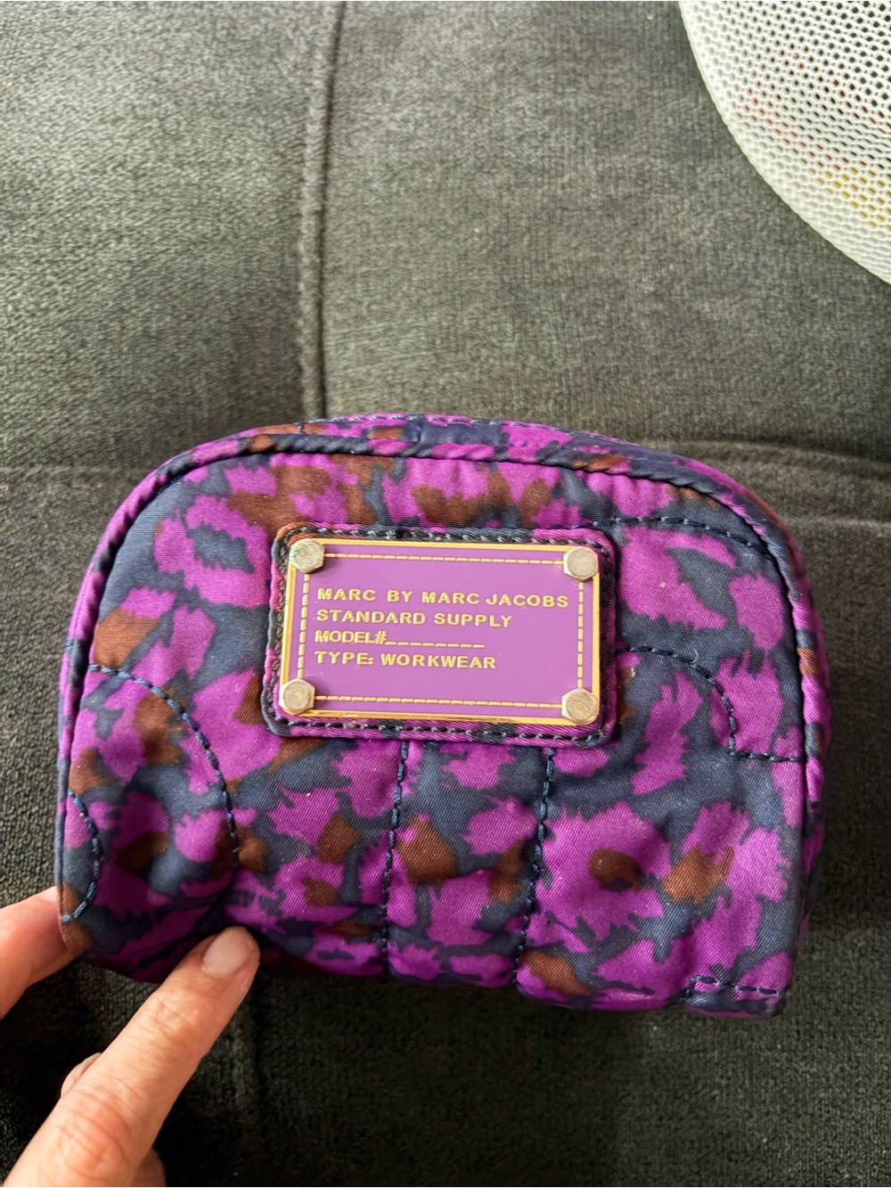 Marc by Marc Jacobs Purple and Brown Leopard Print Cosmetic Pouch